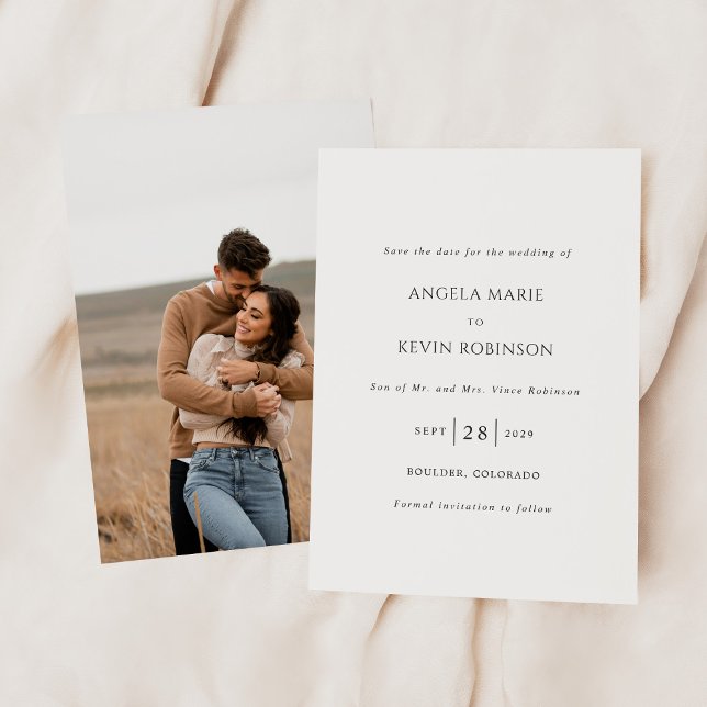 Clean Black and White Modern Wedding Save The Date (Creator Uploaded)