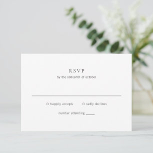 Clean Black and White Monogram Modern Wedding RSVP Card