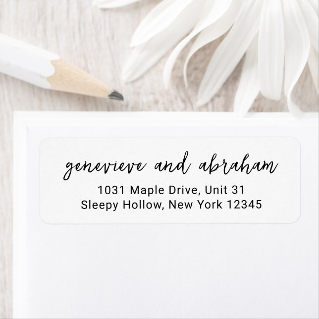 Clean Black and White Wedding Return Address (Insitu)