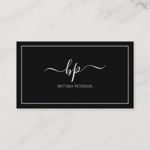 Clean Black Elegant Modern Professional Business Card