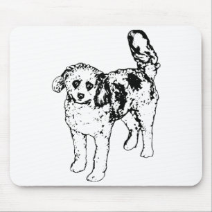 Clean Black Lines Bring Festive Workday Energy Mouse Mat