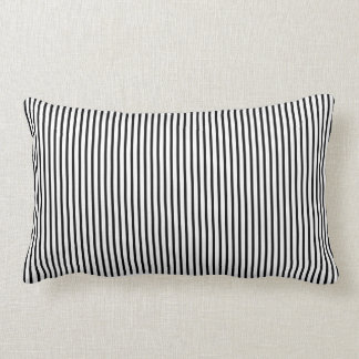 Clean Black Stripe Lumbar Throw Pillow