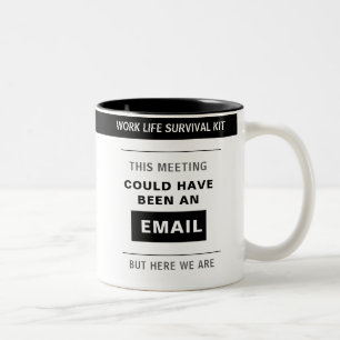 Clean Black & White Bold Office Humour Coffee Mug