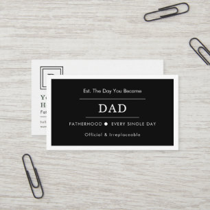 Clean Black & White Cute Business Card fatherhoo