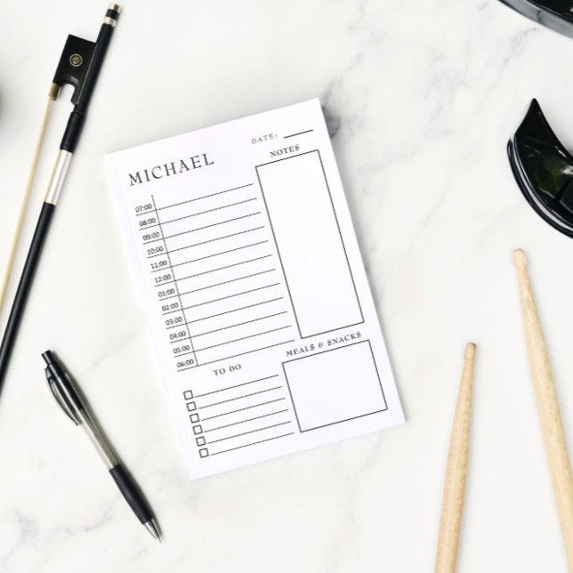 Clean Black & White Daily Planner Post-it Notes (Creator Uploaded)