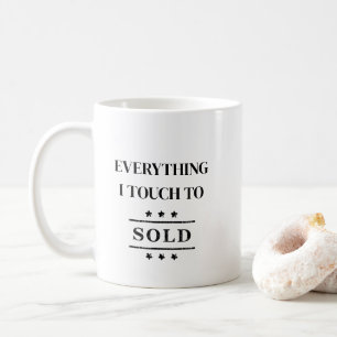 Clean Black & White Elegant Realtor Coffee Mug