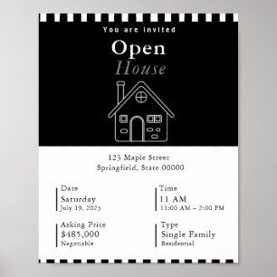 Clean Black & White Minimal Wall Art Poster
