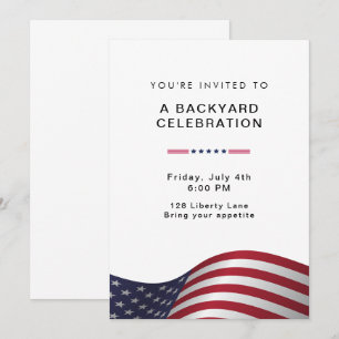 Clean Black & White Simple Invitation red white