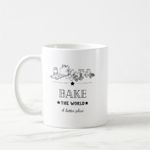 Clean Black & White Vintage Baking Coffee Mug