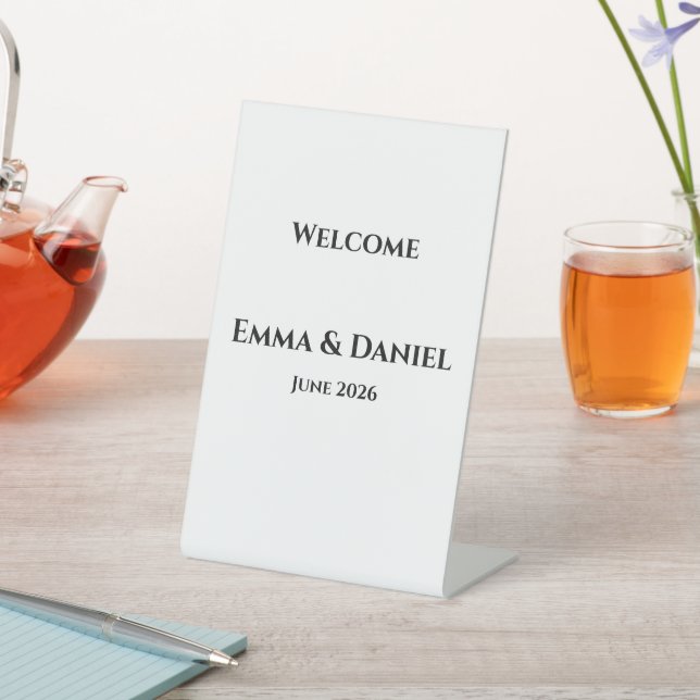 Clean Black White Wedding Sign (In SItu)