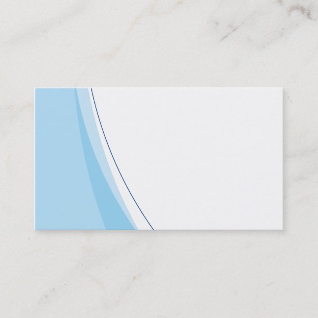 Clean Blue and White Swoosh Layout business card (Front)