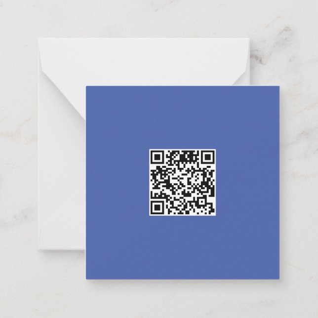 Clean Blue Corporate QR Code Christmas Tree Card (Back)