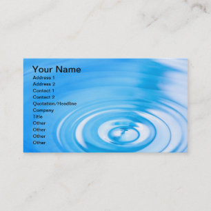 Clean blue water ripples business card