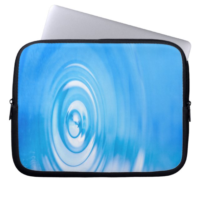 Clean blue water ripples laptop sleeve (Front)