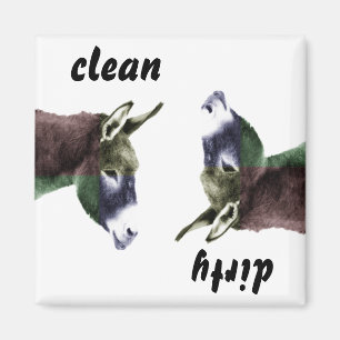 Clean Burro or Dirty Donkey Dishwasher Magnet
