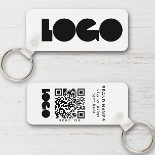 Clean Business Logo & QR Code, Company  Horizontal Key Ring