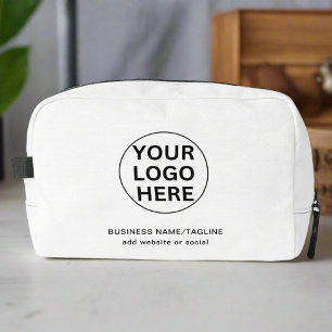 Clean Business Logo & Text l Promotional White  Dopp Kit