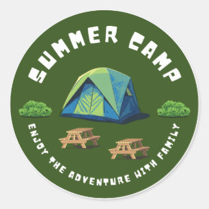 Clean Camping / Outdoors   camp more worry less Classic Round Sticker