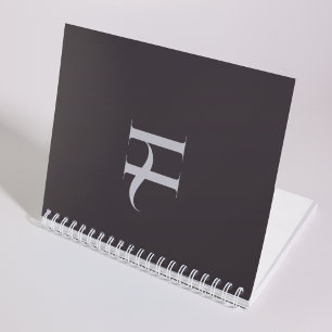 Clean Classic Olive Green Monogram Typography  Notebook