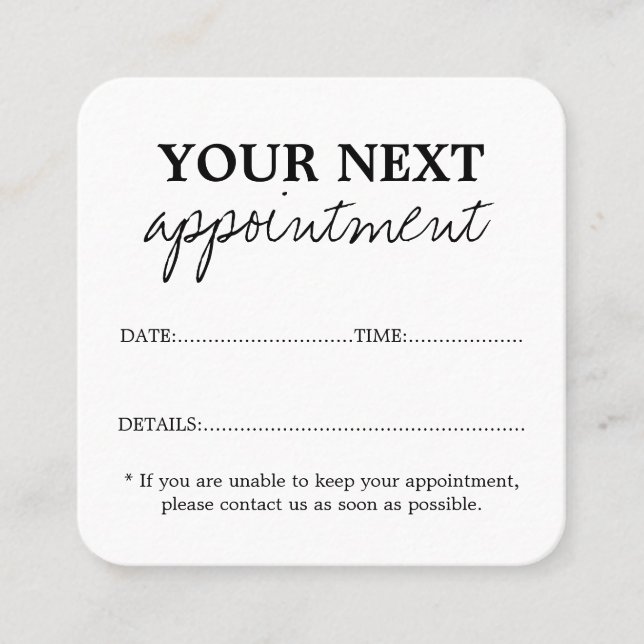 Clean Cleaning Service Appointment Card  (Front)