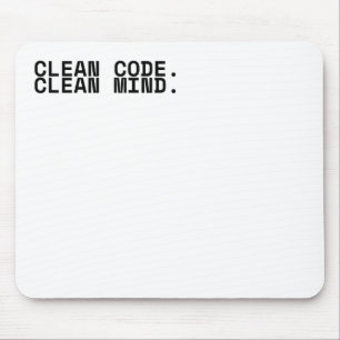 Clean Code Clean Mind Minimalist Technical Mouse Mat