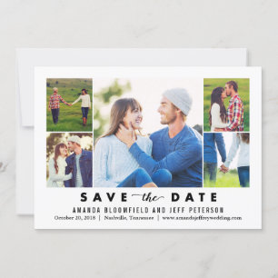 Clean Collage EDITABLE COLOR Save The Date Card