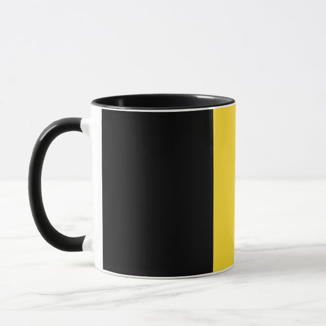 Clean Crisp Belgian Flag Covered Ceramic Mug (Left)