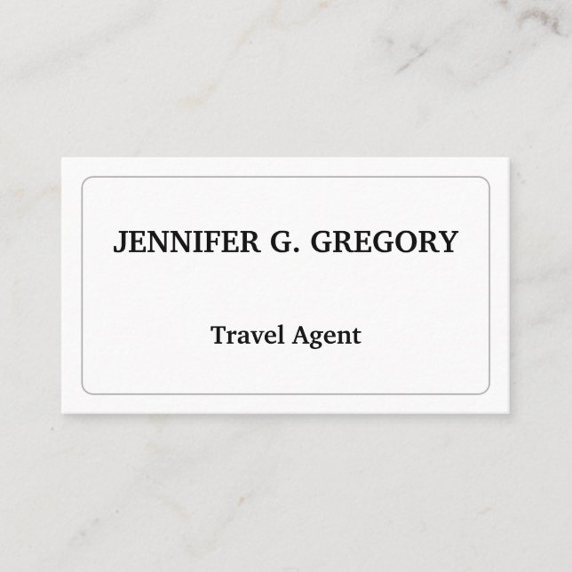 Clean & Customisable Travel Agent Business Card (Front)