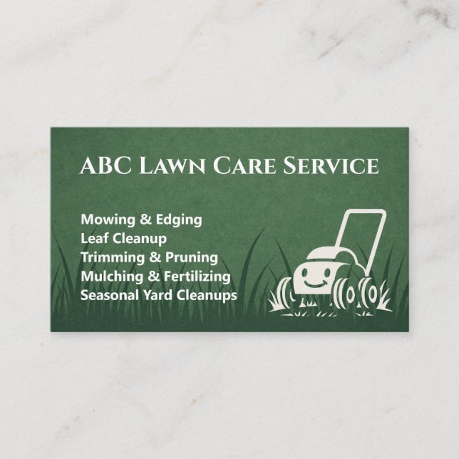 Clean Cut Lawn Care  Business Card (Front)