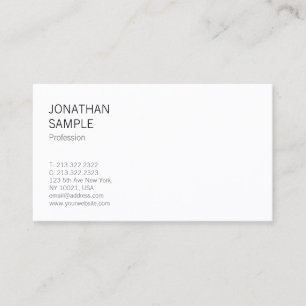 Clean Design Modern Trendy Cool Professional Plain Business Card