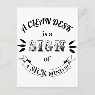 Clean Desk Funny Quotes Postcard