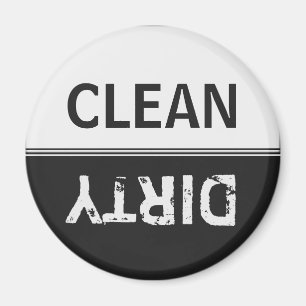 Clean Dirty Black and White Dishwasher Magnet