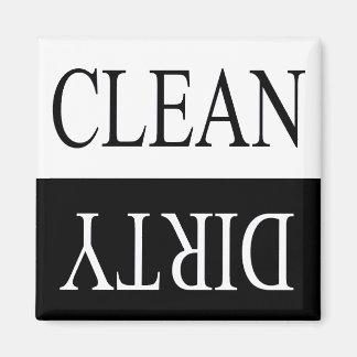 Clean dirty-Black dishwasher magnet
