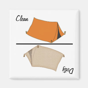 Clean / Dirty Camping Tent Magnet
