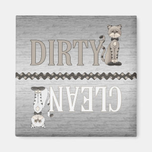 Clean-Dirty Cat Dishwasher Magnet