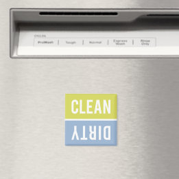 Clean Dirty Citron Yellow and Blue Dishwasher Magnet
