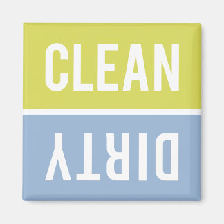 Clean Dirty Citron Yellow and Blue Dishwasher Magnet