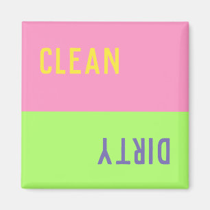 Clean Dirty Colorblock Dishwasher Magnet