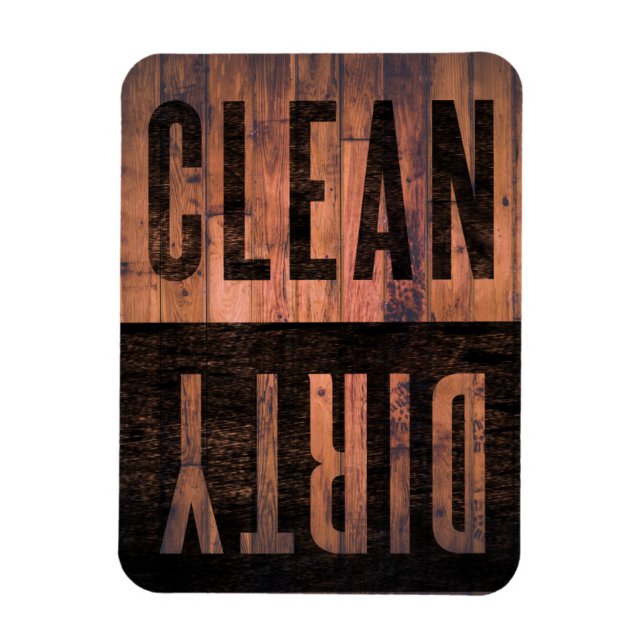 Clean | Dirty Dishwasher Distressed Wood Magnet (Vertical)
