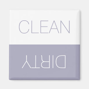 Clean Dirty dishwasher indicator dusty lilac white Magnet