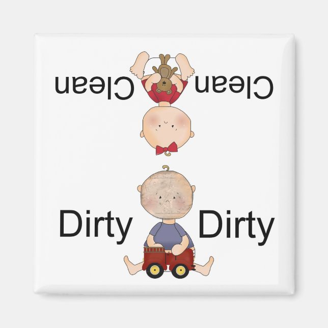 clean dirty dishwasher magnet (Front)