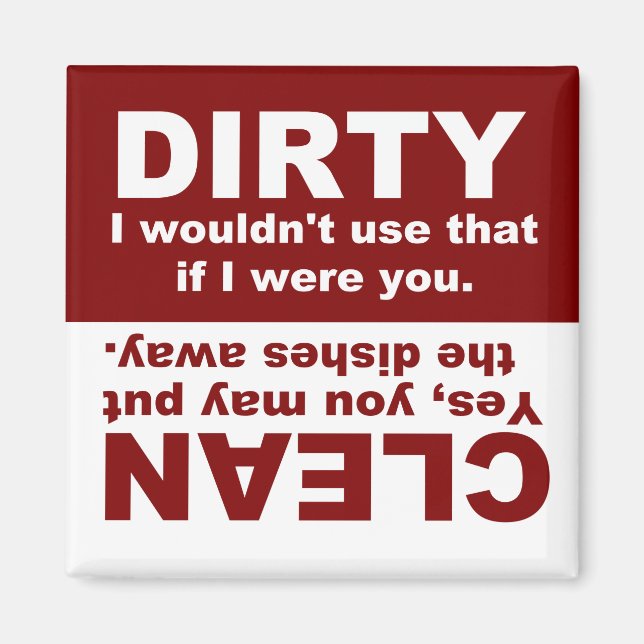 Clean Dirty Dishwasher magnet (Front)