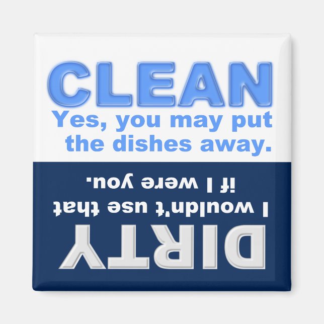 Clean Dirty Dishwasher magnet (Front)