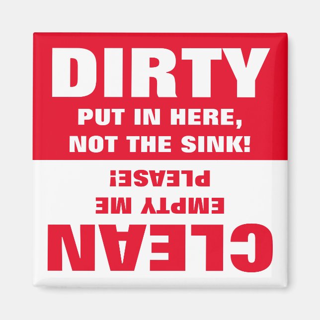 Clean Dirty Dishwasher magnet (Front)