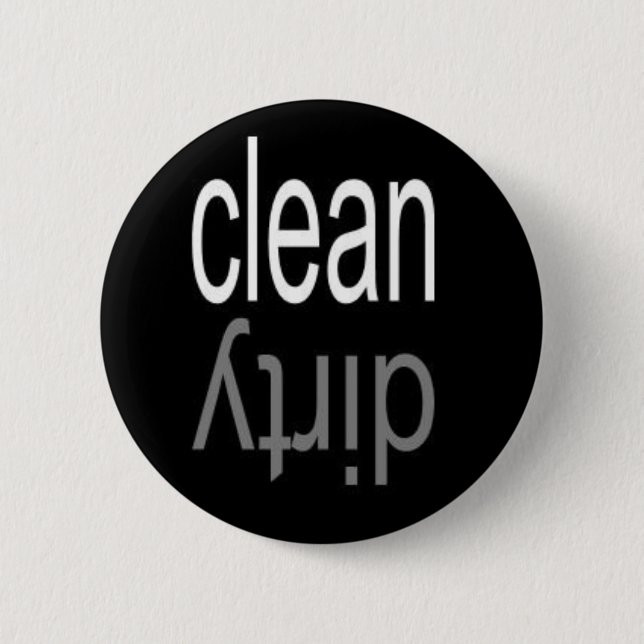 Clean/Dirty Dishwasher Magnet 6 Cm Round Badge (Front)