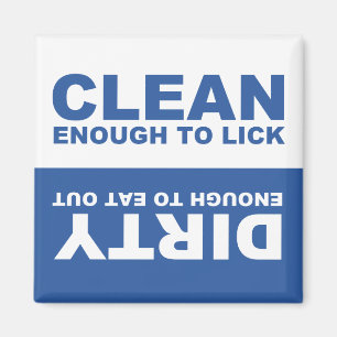 Clean Dirty Dishwasher magnet (blue)