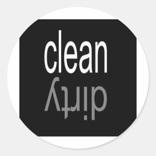 Clean/Dirty Dishwasher Magnet Classic Round Sticker (Front)