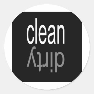 Clean/Dirty Dishwasher Magnet Classic Round Sticker