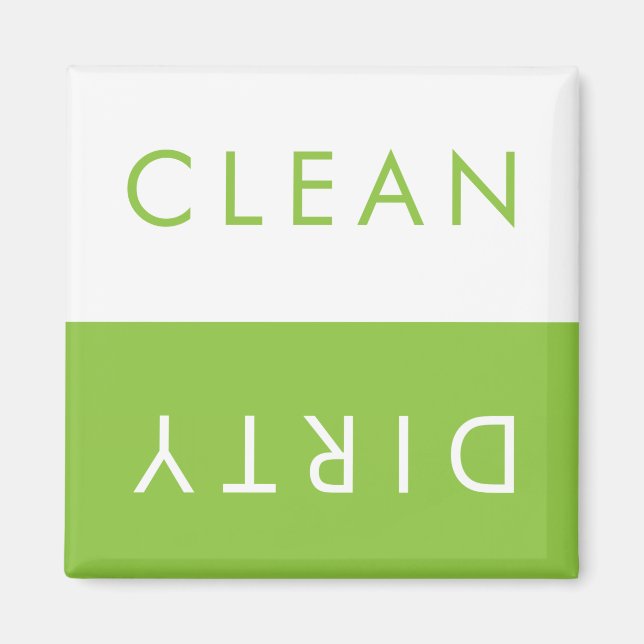 Clean Dirty Dishwasher Magnet in Apple & White (Front)
