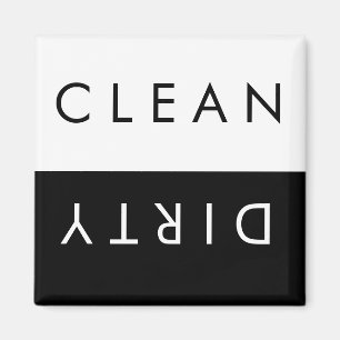 Clean/Dirty Dishwasher Magnet in Black/White